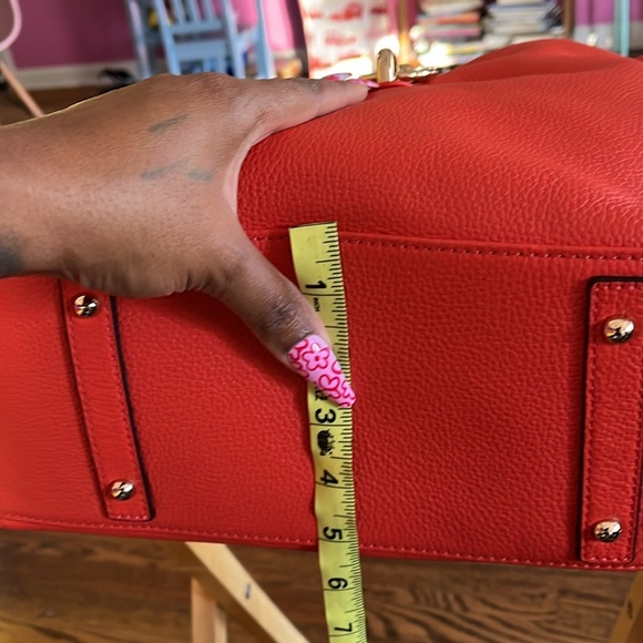 DOONEY AND BOURKE PEBBLE GRAIN ORANGE LOCK LOGO BAG - Picture 4 of 11